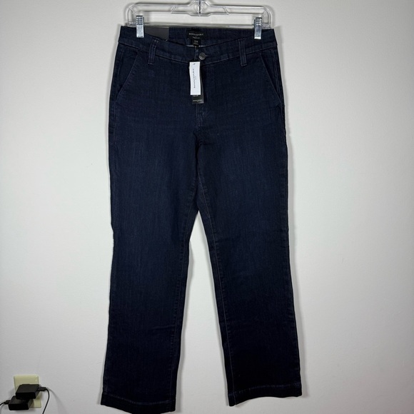 Banana Republic Dark Wash Trouser Wide Leg Jeans Size 29/8 - Picture 2 of 11